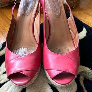 Corso Como Italian Red Slingback Wedge